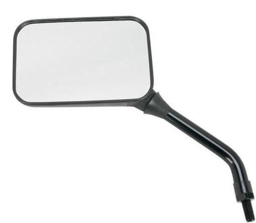 Emgo gp deluxe mirror rectangular left 10mm long stem black universal