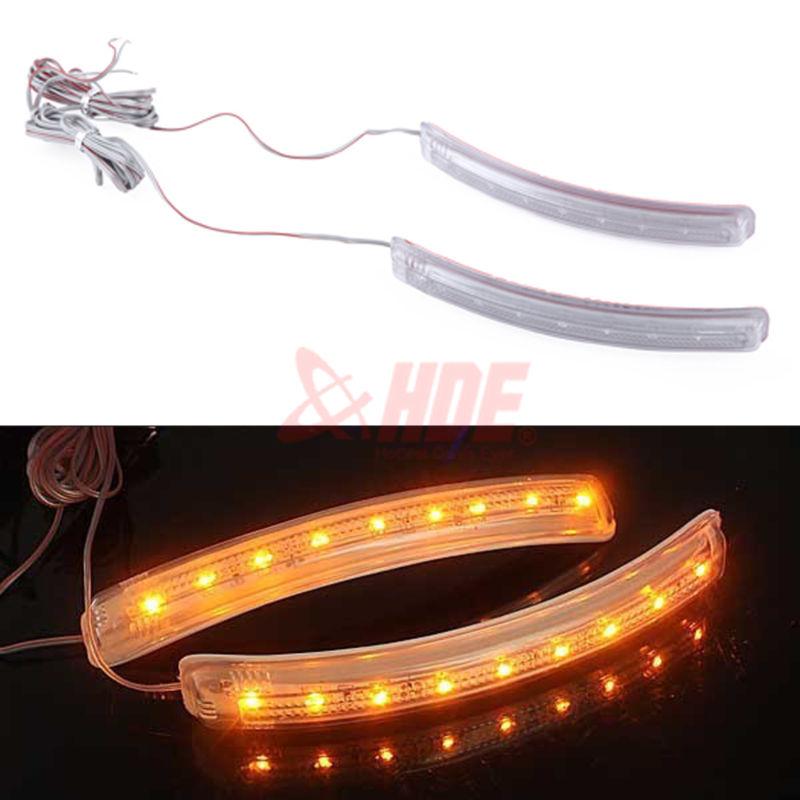 Led side mirror turn signal indicator 2 x 12v 9 led yellow door soft light lamp