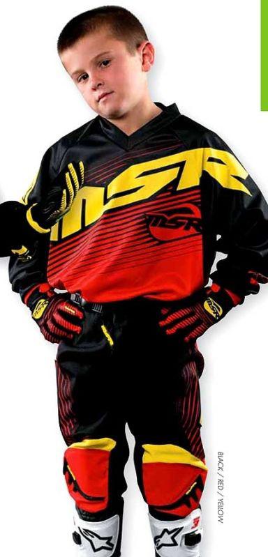 Msr axxis yth gear set jersey pant gloves blk/ylw/red new motocross atv 