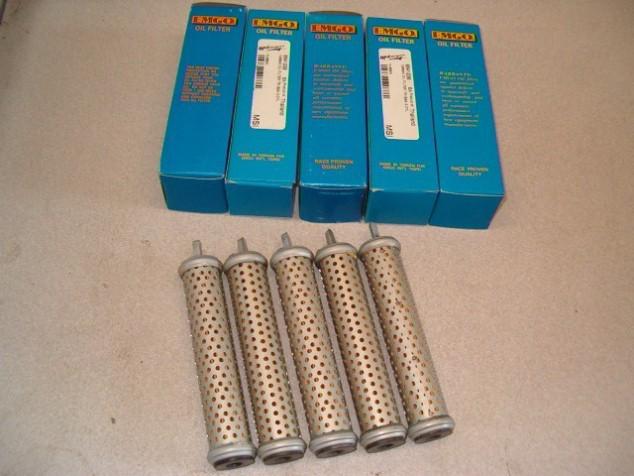 Lot of 5 oil filters for older model 3 cylinder triumph