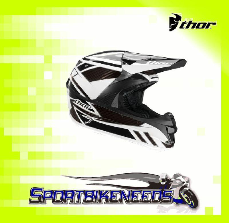 Thor 2012 force carbon helmet black white x-small xs