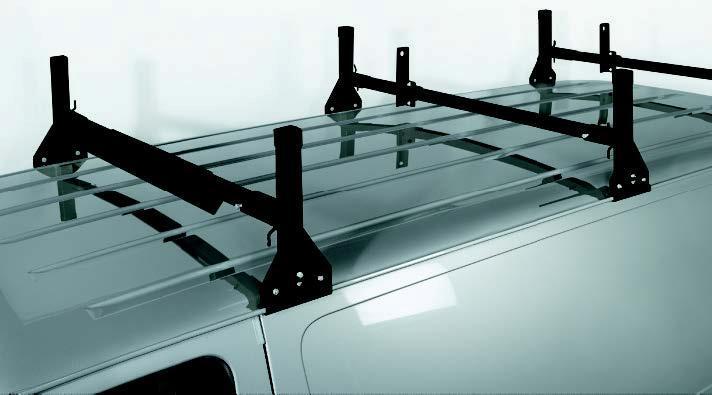 All aluminum 3 support ladder rack - black - for 1996 1/2 & newer chevy/gmc van