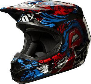 Fox racing v1 creepin 2014 mx/offroad helmet blue