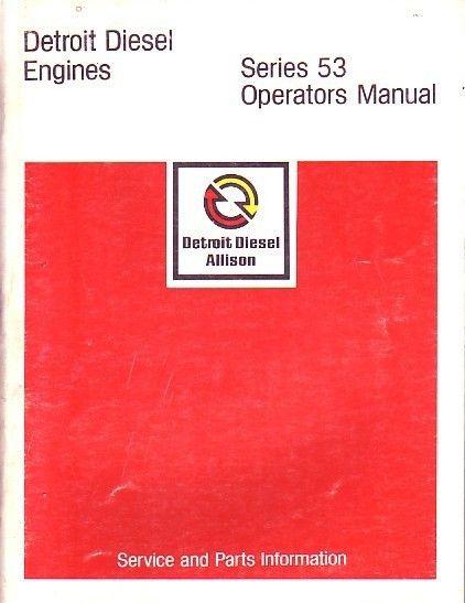 Detroit diesel series 53 engine operator parts book catalog manual to 1981