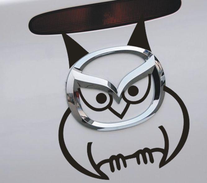 Mazda car owl pattern tail car auto sticker emblem logo black