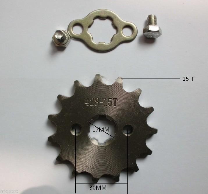 15 t tooth 17mm front engines sprocket for 428 chain motorcycle dirt parts bike