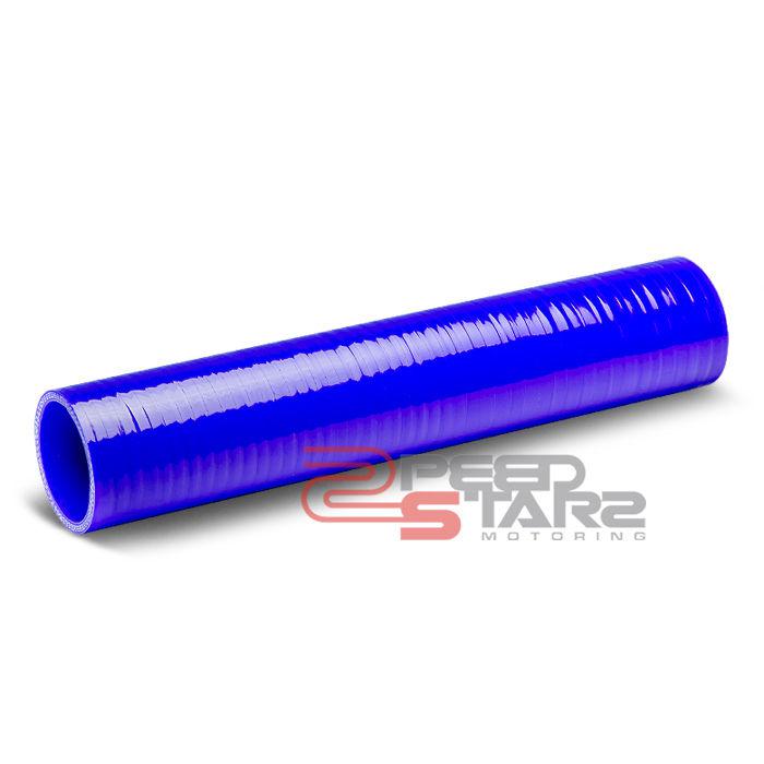 2" inlet 12" 1 foot length straight blue 3-ply silicone hose coupler connector