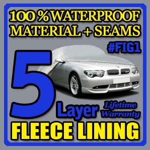 5 layer suv cover waterproof layers outdoor indoor car truck fleece lining fig1