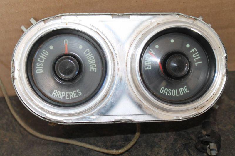 Vintage gauge cluster battery fuel gage rat rod chevy ford dodge mopar gmc