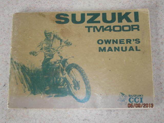 Suzuki tm400 tm400r owner's manual vintage mx ahrma cyclone