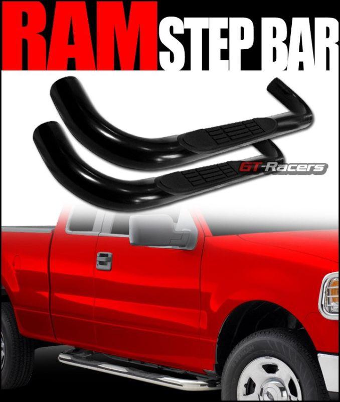 3" hd side step nerf bars rail running boards 02-09 dodge ram regular/reg cab bk