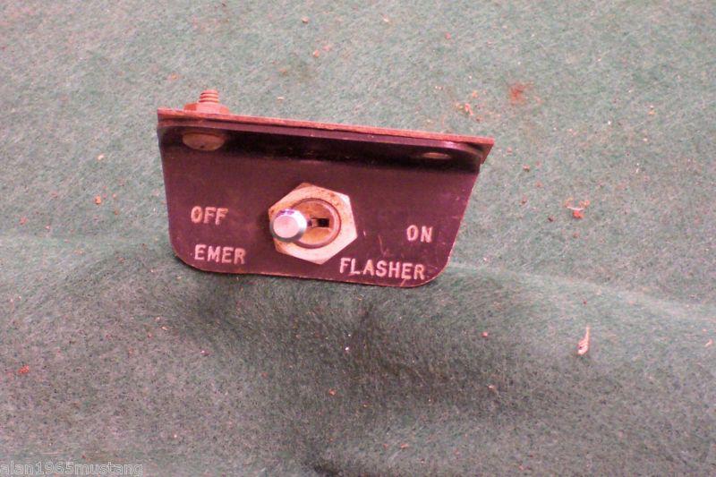 (w) oem late 1966 66 ford mustang emergency flasher switch knob & bezel