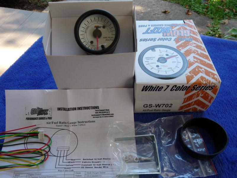  air / fuel ratio lean burn gauge glowshift white 7 color series  new car/truck