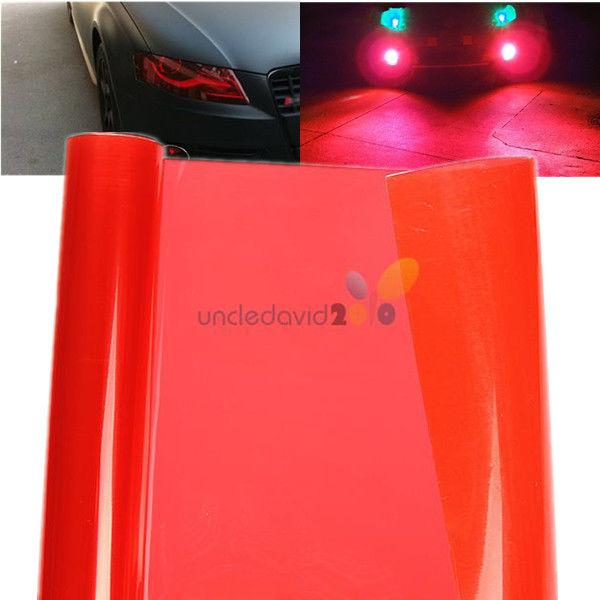 12"x48" red car smoke tint vinyl fog light headlight taillight film protector