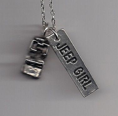 Jeep girl jeep  charm  necklace  wrangler  rubicon  sahara  cj  yj