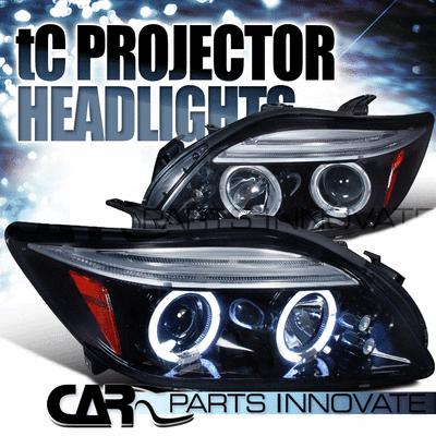 Glossy piano black scion 04-10 tc tinted led projector headlights