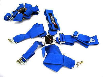 Obx blue 5 point seat belt seatbelt harness pair