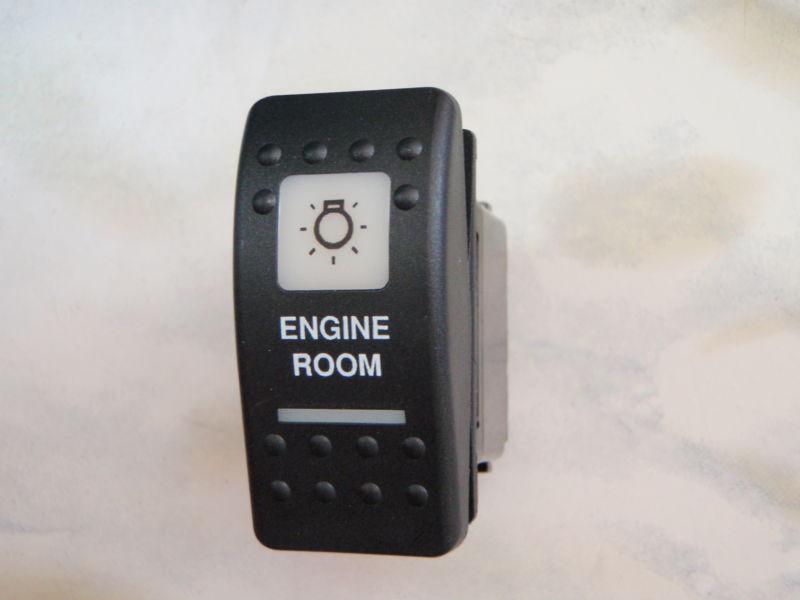 Engine room light on/off switch v1d1 black carling contura ii 2 white lighted 