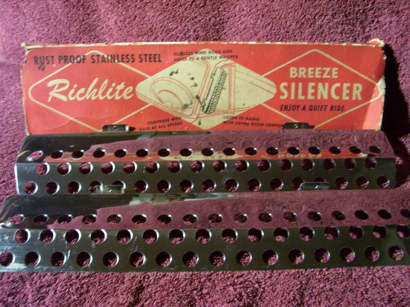 Rare vintage nos 40s 50s 60s richlite vent window wind silencers in orig package