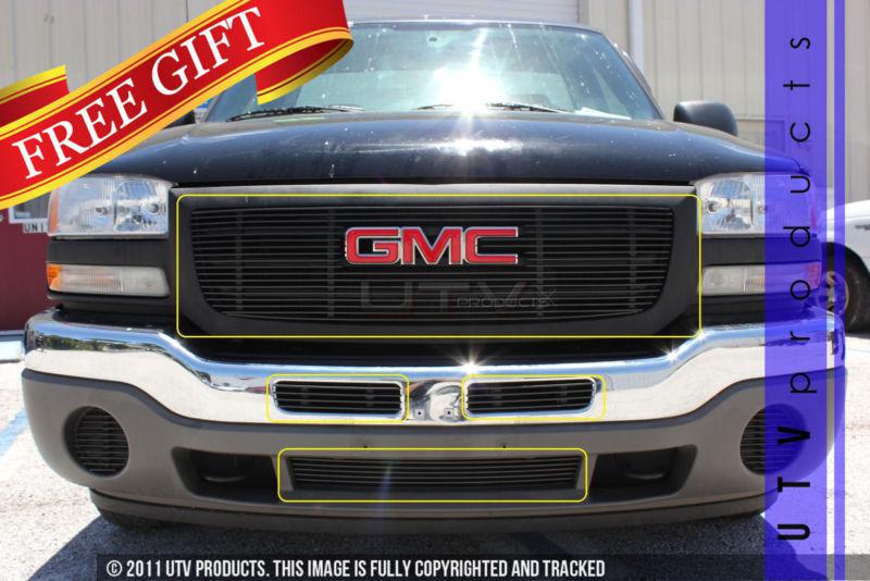 2003 - 2007 gmc sierra 4pc black combo billet grille kit 03 04 05 06 07 custom