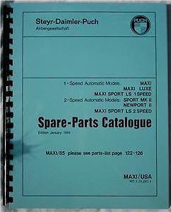 Puch moped parts manual 1985 - maxi luxe sport newport