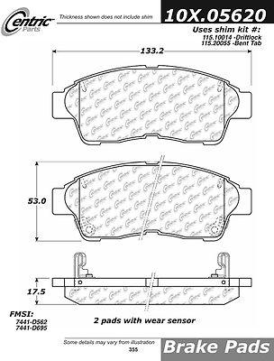 Centric 102.05620 brake pad or shoe, front-c-tek metallic brake pads
