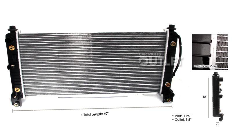 2000-2006 tahoe yukon xl 03-09 hummer h2 6.0 v8 radiator 00-11 suburban a/t eoc