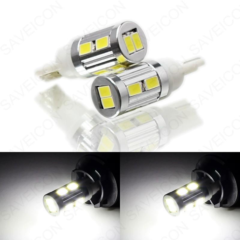 2 pcs t10 168 194 w5w 10-smd high power 6000k hid white led light bulbs/bulb smd