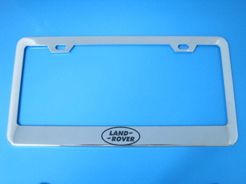 Land rover logo superior chrome license frame + screw caps