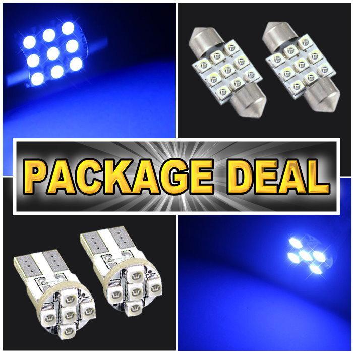 6x blue led lights for map 1.25"+ dome 1.25" + license plate package deal #9