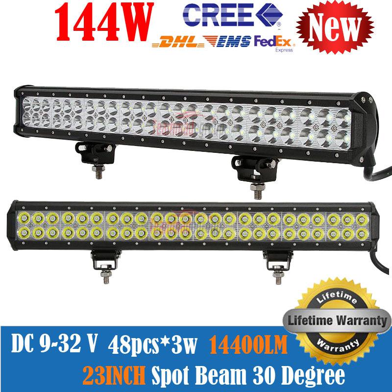 2x 23inch 144w 14400lm cree led work light bar spot 4wd utv sekil 18w/126w/120w