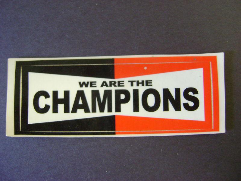 Biker motorcycle helmet decal sticker we are the champions