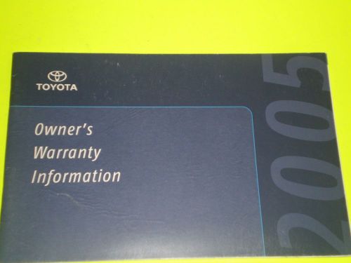 2005 toyota owner&#039;s warranty information booklet manual