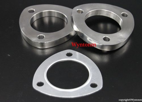 (2) 2.5&#034; mild steel exhaust 1/2&#034; flange collector catback pipe 3 hole w/ gasket