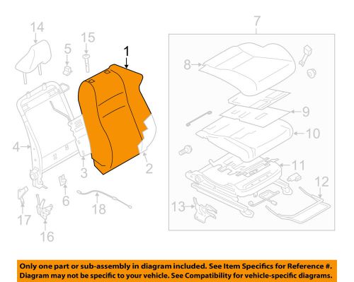 Subaru oem 2013 brz front seat-seat cover-seat back right 64150ca240vl