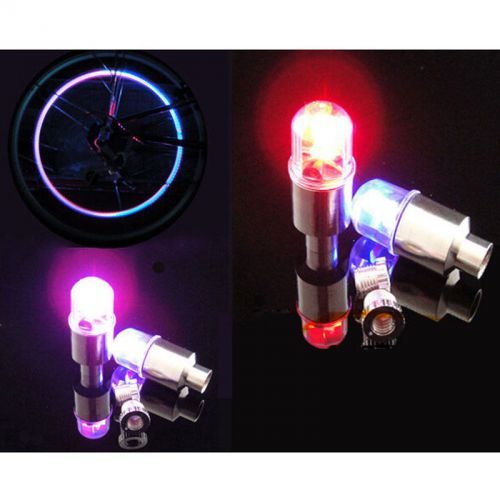 2x universal led wheel tyre tire air valve stem caps light lamp bulb neo