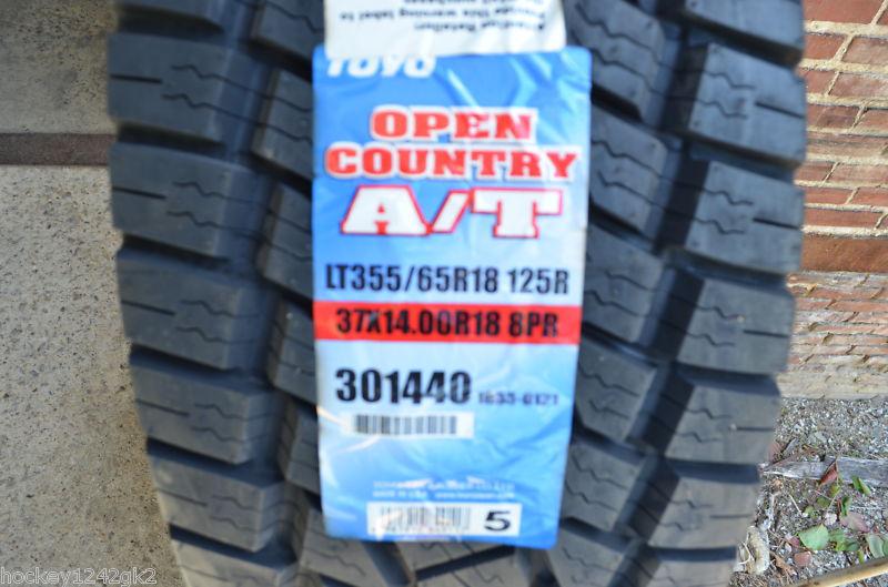 2 new lt 355 65 18 toyo open country a/t 8 ply tires 37 x 14.00 r 18