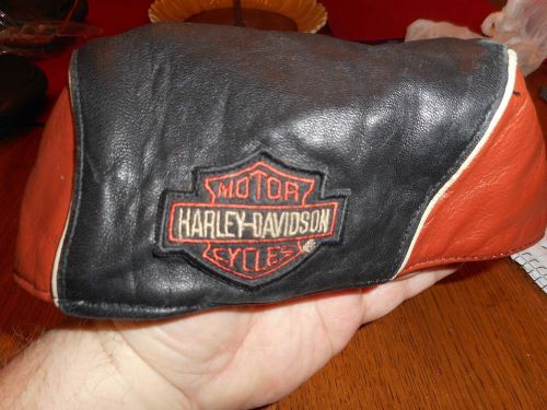 Men&#039;s vintage harley-davidson men&#039;s black/org leather nostalgic ivy newsboy cap