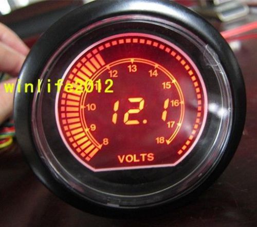 New smoke digital lcd auto car volt voltage monitor racing gauge meter 2.5&#034; 60mm