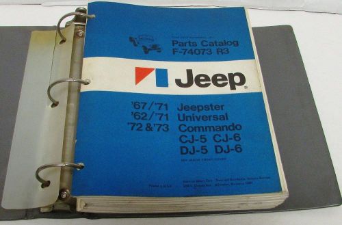 Jeep parts book &amp; illustr sup 67-71 jeepster 62-71 universal 72-73 cj-5 cj-6 dj