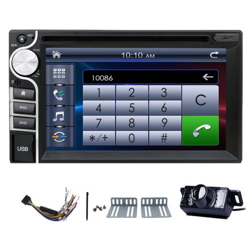 Camera+double 2 din 6.2&#034; hd car stereo dvd cd mp3 player bluetooth radio usb/sd