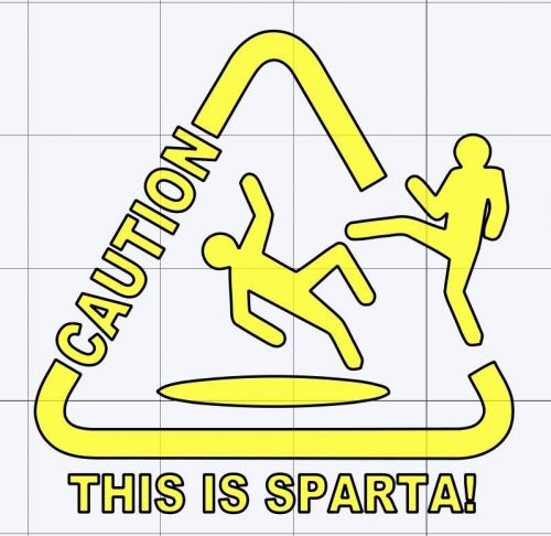 Caution this is sparta 300 funny jdm decals stickers laptops tablets windows car