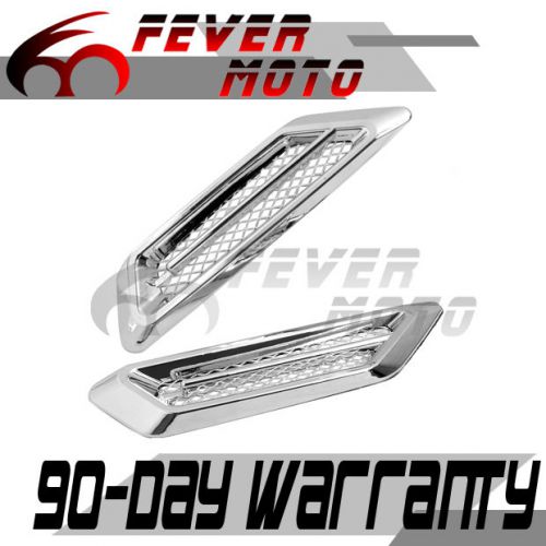 2x chrome air intake side vent duct fender grille fit mercedes-benz e250 c250 fm