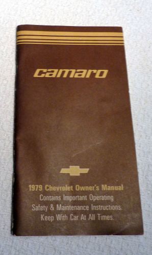 Vintage 1979 chevrolet camaro owner&#039;s manual