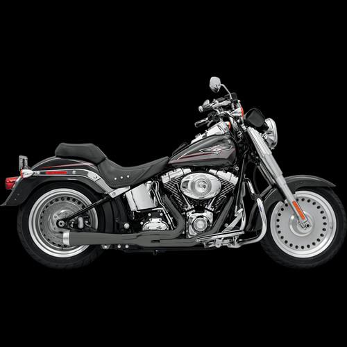 Road rage 2-into-1 exhaust systems, black short for 1986-2011 harley softail