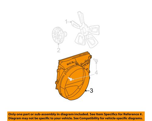 Dodge chrysler oem 04-08 ram 1500 5.7l-v8 cooling fan-shroud 52028851af