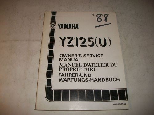 Official 1988 yamaha yz125(u)  motorcycle service shop manual clean more listed