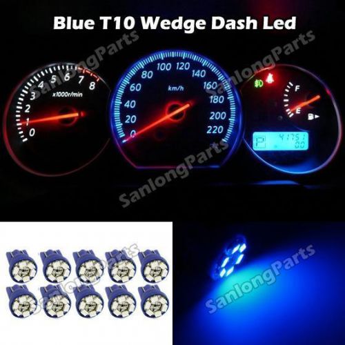 10x bright blue led 168 194 t10 wedge 6 smd instrument panel light bulb