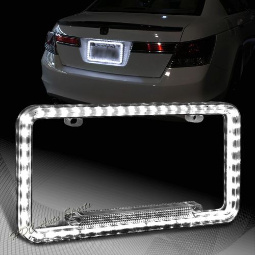 1 x 54 white led light flash front rear license plate cover frame kit universal