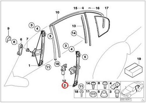 Bmw genuine door window lifting electrical window lifter rear left e46